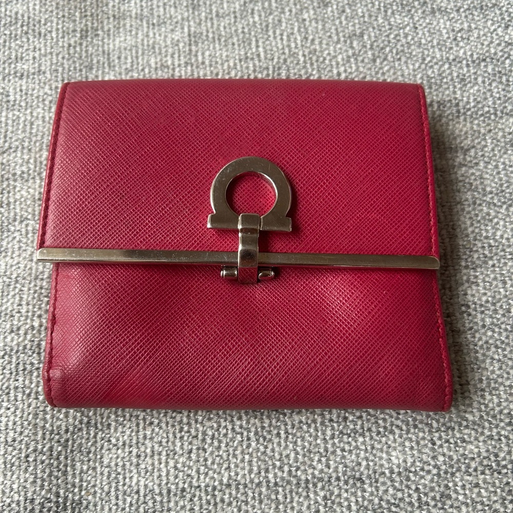 Salvatore Ferragamo Red Leather Wallet